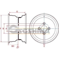 Колесо 9,00х15,3 чертеж 901540801 AKO