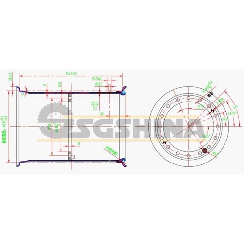 Колесо DW36x32 чертеж K-7/К-744 RAL9004 Marcher АГРО